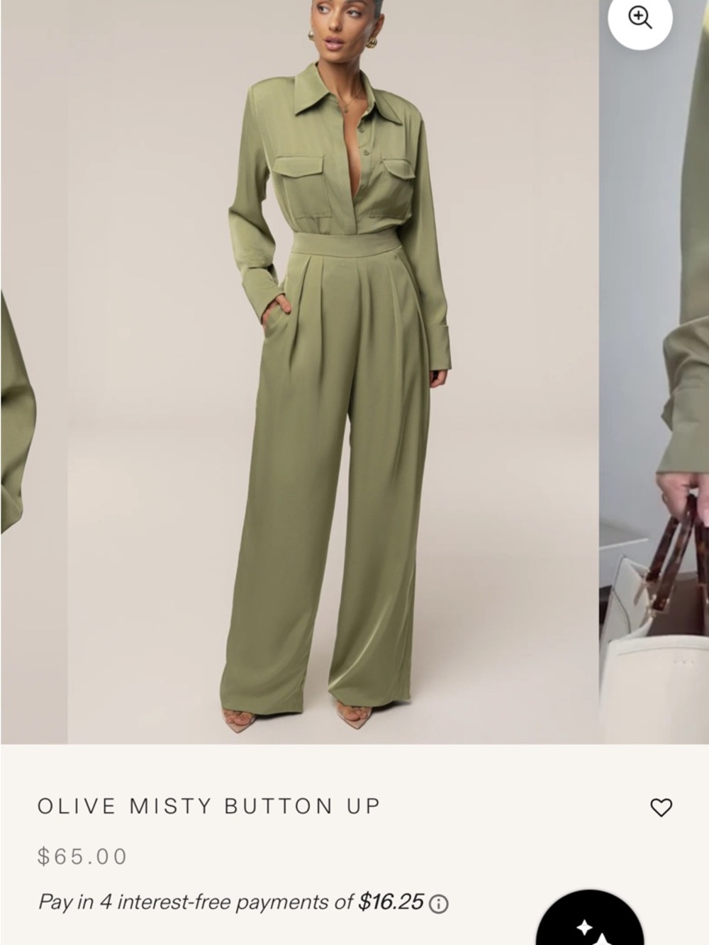 Olive Misty Button-Up & Pants Set